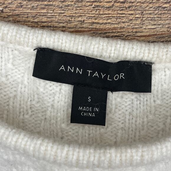 Ann Taylor Alpaca Wool Wide Sleeve Sweater Ivory Size Small - Picture 3 of 8